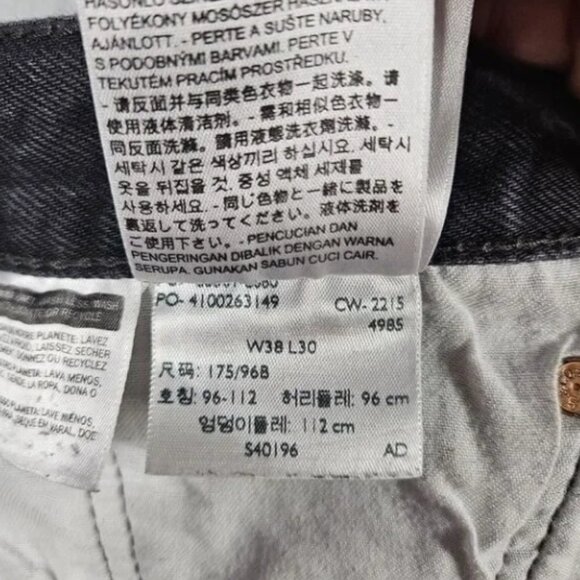 Levi's 501XX Jeans Mens 38X28.5 Black Denim Button Fly Straight Cotton Grunge - Picture 7 of 16